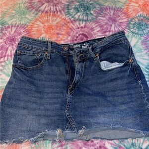 Source Unknown Classic Blue Denim Mini Skirt